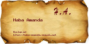 Haba Amanda névjegykártya